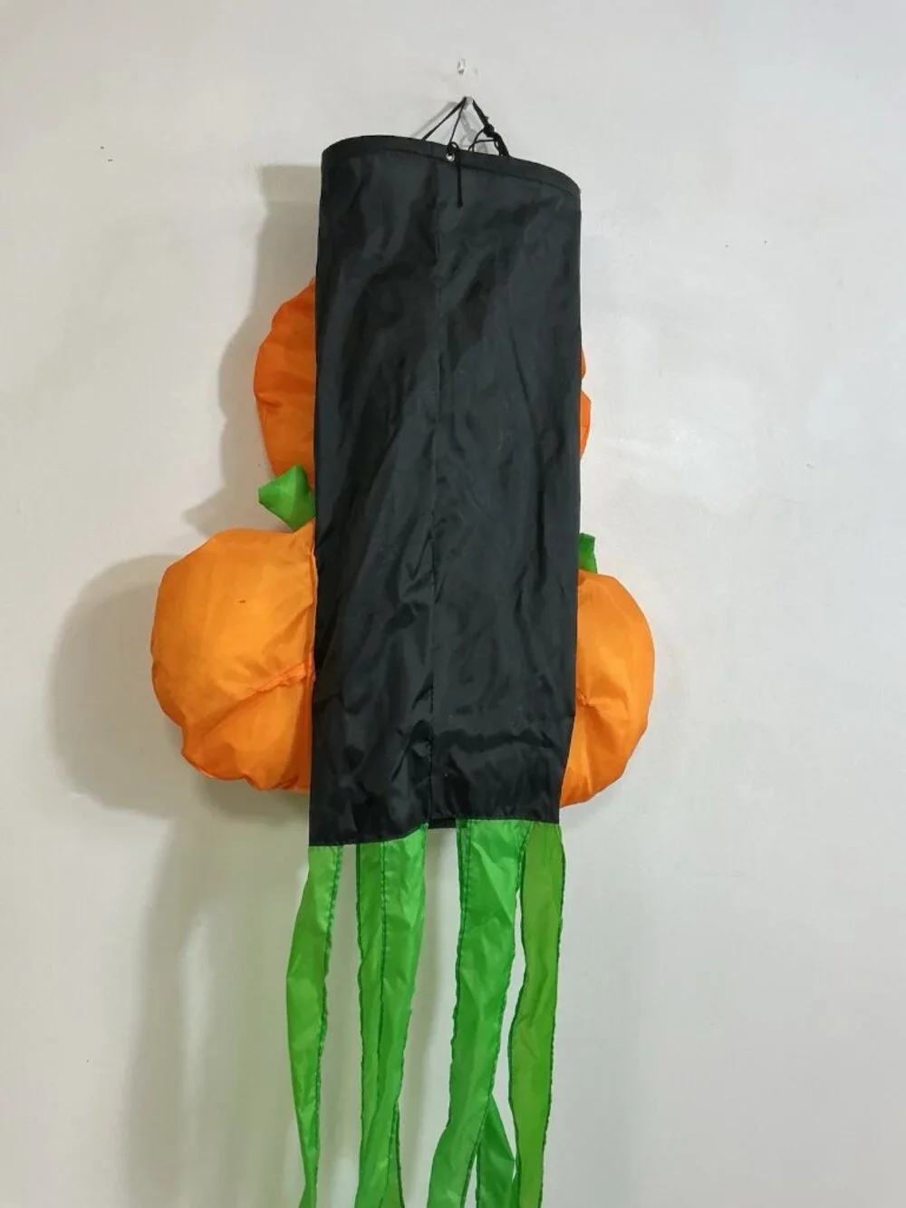 Vintage Halloween Pumpkin Windsock Triple Jack O Lantern 1996 Hanging Decor 46”